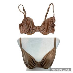 Vintage‎ Enhance Brand Shimmer Brown Bra Size 36C